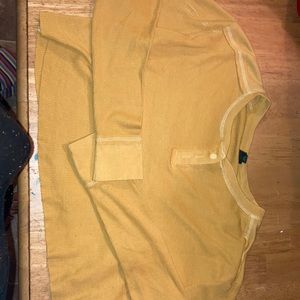 Yellow button up crop top medium
